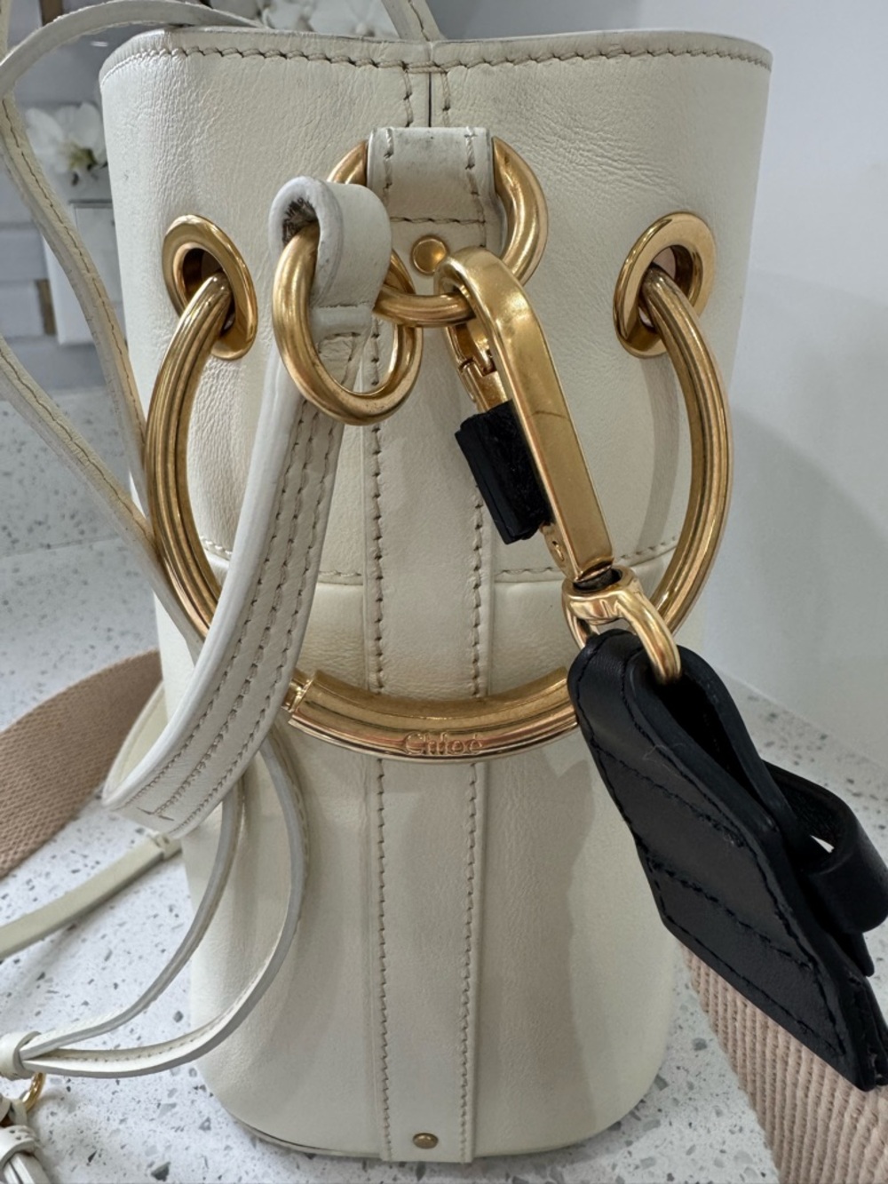 Chloe Ivory Leather Roy crossbody shoulder Bag - Picture 2 of 13